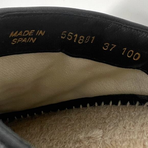 Gucci GG Marmont Black Leather Espadrille Mules –‎ Size 37 - Picture 7 of 10